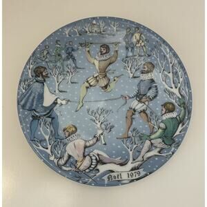 Haviland Limoges The 12 Days of Christmas Plate Ten Lords A Leaping 1979 Signed